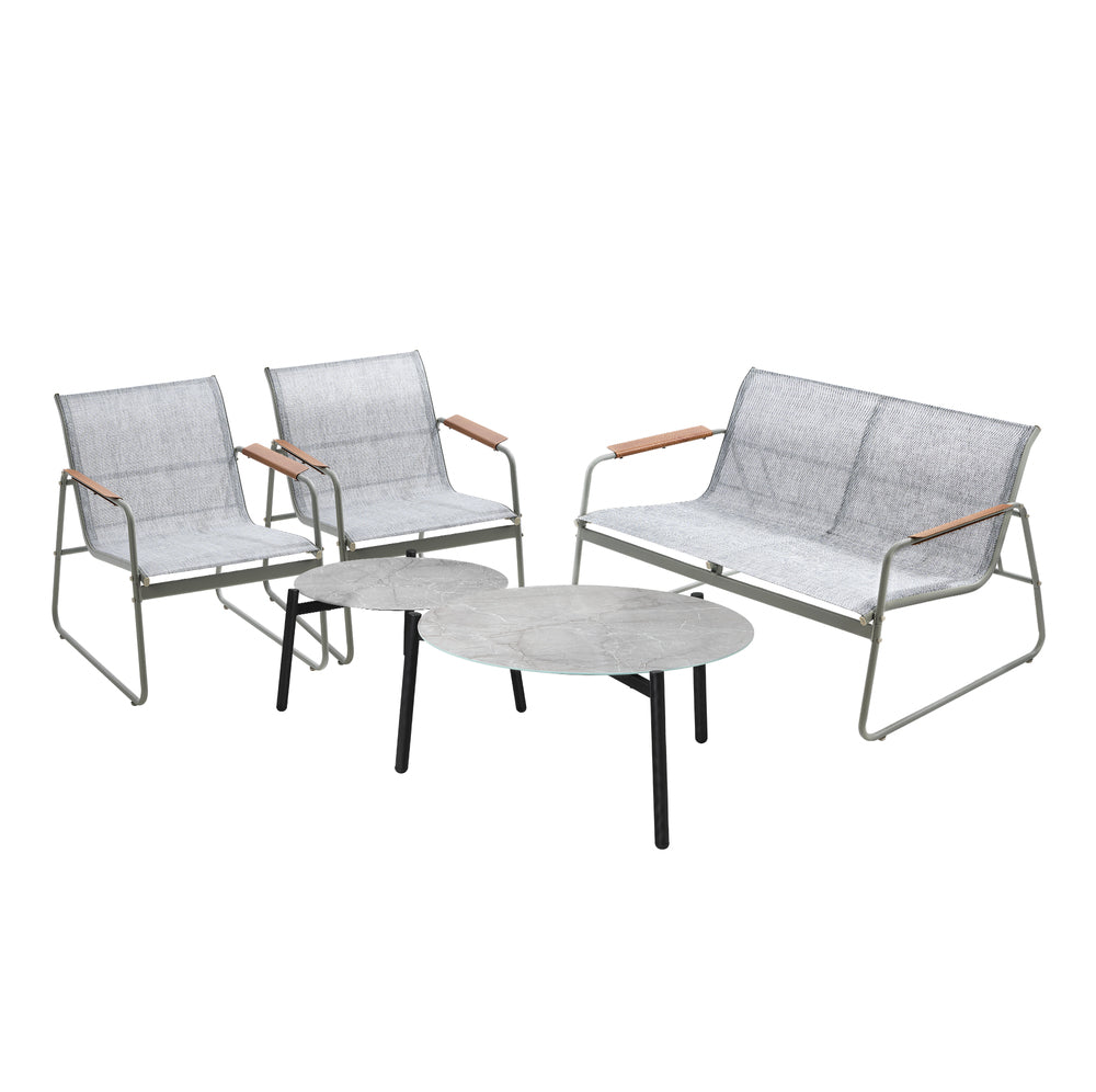 Livsip 4 Seater Outdoor Lounge Set Patio Set Grey Table