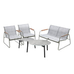 Livsip 4 Seater Outdoor Lounge Set Patio Set Grey Table