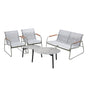 Livsip 4 Seater Outdoor Lounge Set Patio Set Grey Table