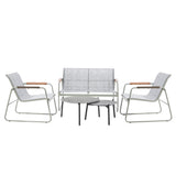 Livsip 4 Seater Outdoor Lounge Set Patio Set Grey Table