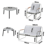 Livsip 4 Seater Outdoor Lounge Set Patio Set Grey Table - Close-Up Angle