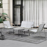 Livsip 4 Seater Outdoor Lounge Set Patio Set Grey Table