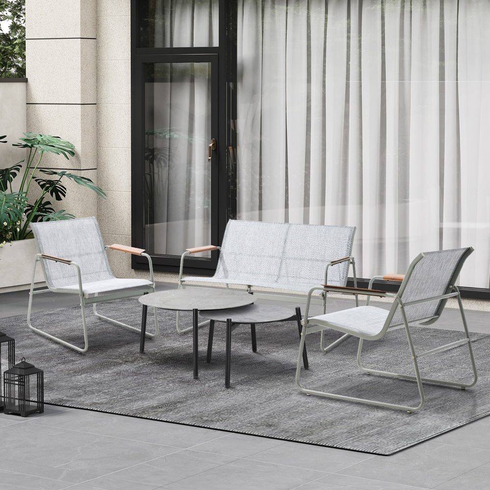 Livsip 4 Seater Outdoor Lounge Set Patio Set Grey Table
