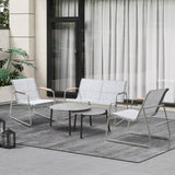 Livsip 4 Seater Outdoor Lounge Set Patio Set Grey Table - Side View