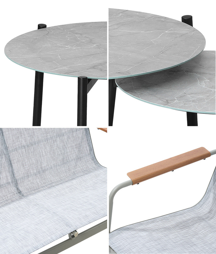 Livsip 4 Seater Outdoor Lounge Set Patio Set Grey Table