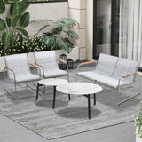 Livsip 4 Seater Outdoor Lounge Set Patio Coffee Table Set - Rear View