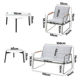 Livsip 4 Seater Outdoor Lounge Set Patio Coffee Table Set
