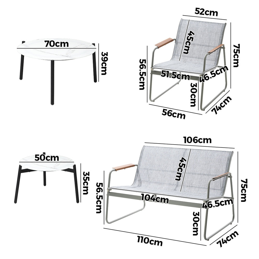 Livsip 4 Seater Outdoor Lounge Set Patio Coffee Table Set