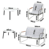Livsip 4 Seater Outdoor Lounge Set Patio Coffee Table Set - Low Angle