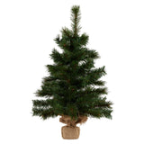 Christabelle 61cm Wintergreen Tabletop Pre-Lit Christmas Tree - Front View