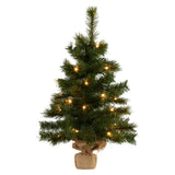 Christabelle 61cm Wintergreen Tabletop Pre-Lit Christmas Tree