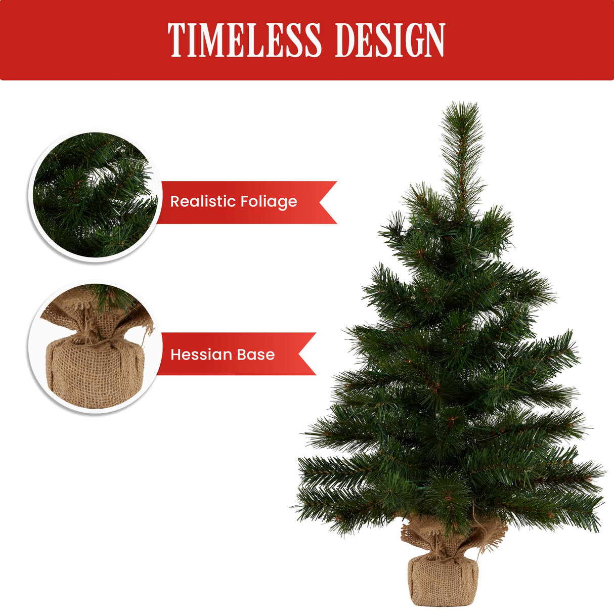 Christabelle 61cm Wintergreen Tabletop Pre-Lit Christmas Tree