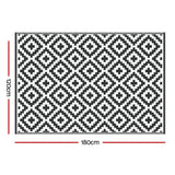 Gardeon Outdoor Rugs 120x180cm Large Carpet Reversible Area Mat PP Dual-Sided Patio Rug Cross - Side View