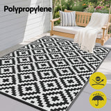 Gardeon Outdoor Rugs 120x180cm Large Carpet Reversible Area Mat PP Dual-Sided Patio Rug Cross - 45-Degree Angle
