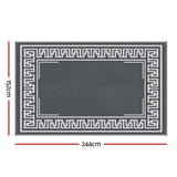 Gardeon Outdoor Rugs 152x244cm Large Carpet Reversible Area Mat PP Dual-Sided Patio Rug Greek Key - Side View