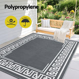 Gardeon Outdoor Rugs 152x244cm Large Carpet Reversible Area Mat PP Dual-Sided Patio Rug Greek Key - 45-Degree Angle