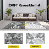 Gardeon Outdoor Rugs 152x244cm Large Carpet Reversible Area Mat PP Dual-Sided Patio Rug Leaf