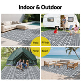 Gardeon Outdoor Rugs 274x366cm Large Carpet Reversible Area Mat PP Dual-Sided Patio Rug Bohemian - Low Angle