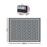 Gardeon Outdoor Rugs 274x366cm Large Carpet Reversible Area Mat PP Dual-Sided Patio Rug - Front View