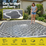 Gardeon Outdoor Rugs 274x366cm Large Carpet Reversible Area Mat PP Dual-Sided Patio Rug - 45-Degree Angle