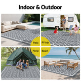 Gardeon Outdoor Rugs 274x366cm Large Carpet Reversible Area Mat PP Dual-Sided Patio Rug - Low Angle