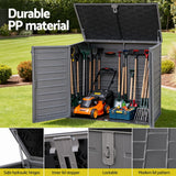 Gardeon Outdoor Storage Box 1170L Container Lockable Cabinet Tool Organizer Shed Grey - Rear View
