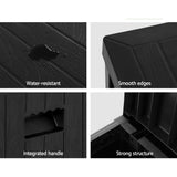 Gardeon Outdoor Storage Box 195L Organiser Garden Bench Deck Toy Shed Tool Black - 45-Degree Angle