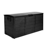 Gardeon Outdoor Storage Box 290L Lockable Organiser Garden Deck Shed All Black - Top-Down View
