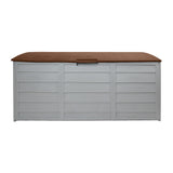 Gardeon Outdoor Storage Box 290L Lockable Organiser Garden Deck Shed Tool Brown - Side View