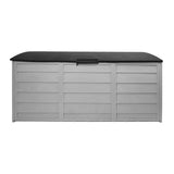 Gardeon Outdoor Storage Box 290L Lockable Organiser Garden Deck Shed Tool Black - Side View