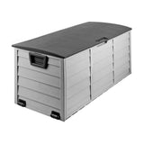 Gardeon Outdoor Storage Box 290L Lockable Organiser Garden Deck Shed Tool Black - Top-Down View