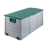 Gardeon Outdoor Storage Box 290L Lockable Organiser Garden Deck Shed Tool Green - Top-Down View