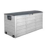 Gardeon Outdoor Storage Box 290L Lockable Organiser Garden Deck Shed Tool Grey - Top-Down View