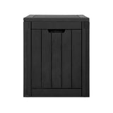 Gardeon Outdoor Storage Box 118L Container Lockable Garden Toy Tool Shed Black - Side View