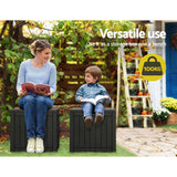 Gardeon Outdoor Storage Box 118L Container Lockable Garden Toy Tool Shed Black - Top-Down View