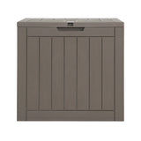Gardeon Outdoor Storage Box 118L Container Lockable Indoor Garden Toy Tool Shed Grey - Front View