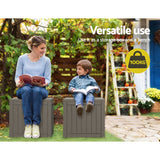 Gardeon Outdoor Storage Box 118L Container Lockable Indoor Garden Toy Tool Shed Grey - Top-Down View