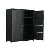 Gardeon Outdoor Storage Cabinet Box Garage Wicker Shelf Chest Garden Shed Tools - Side View