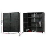 Gardeon Outdoor Storage Cabinet Box Garage Wicker Shelf Chest Garden Shed Tools - Top-Down View