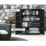 Gardeon Outdoor Storage Cabinet Box Garage Wicker Shelf Chest Garden Shed Tools - Close-Up Angle