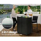Gardeon Outdoor Storage Cabinet Box Garage Wicker Shelf Chest Garden Shed Tools - Low Angle