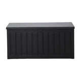 Gardeon Outdoor Storage Box 240L Container Lockable Garden Bench Tool Shed Black - Side View