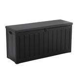 Gardeon Outdoor Storage Box 240L Container Lockable Garden Bench Tool Shed Black - Top-Down View