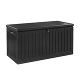 Gardeon Outdoor Storage Box 270L Container Lockable Garden Bench Tool Shed Black - Top-Down View