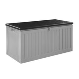 Gardeon Outdoor Storage Box 270L Container Lockable Garden Bench Tool Shed Grey - Side View