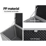 Gardeon Outdoor Storage Box 270L Container Lockable Garden Bench Tool Shed Grey - 45-Degree Angle