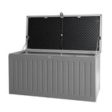 Gardeon Outdoor Storage Box 270L Container Lockable Garden Bench Tool Shed Grey - Low Angle