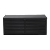 Gardeon Outdoor Storage Box 390L Container Lockable Garden Bench Shed Tools Toy All Black - Side View
