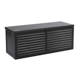 Gardeon Outdoor Storage Box 390L Container Lockable Garden Bench Shed Tools Toy All Black - Top-Down View
