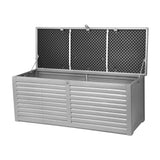 Gardeon Outdoor Storage Box 390L Container Lockable Garden Bench Tools Toy Shed Black - Low Angle